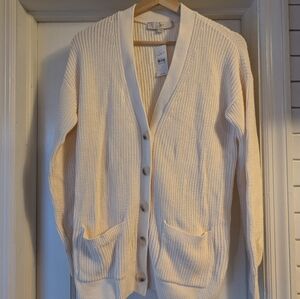 LOFT cardigan sweater, Small - brand new with tags, ivory cream, pockets! NWT